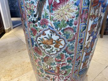 A pair of massive Chinese famille rose vases, 19th C.