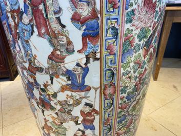 A pair of massive Chinese famille rose vases, 19th C.