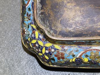 A Chinese square cloisonn&eacute; bowl, Ming