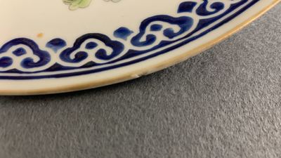 Quatre plats en porcelaine de Chine, Kangxi et apr&egrave;s