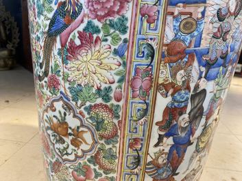 A pair of massive Chinese famille rose vases, 19th C.