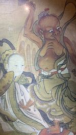 Chinese school, ink and colour on paper, 19th C.: 'The king of hell'