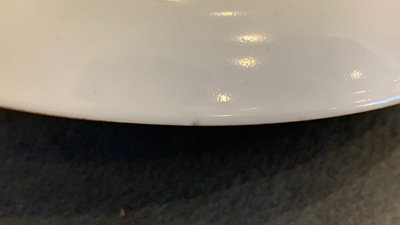 Six assiettes en porcelaine de Chine famille rose de Canton, 19&egrave;me