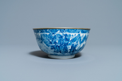 A Chinese blue and white Vietnamese market 'Bleu de Hue' bowl, Kangxi mark, 19th C.