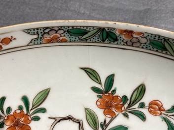 A pair of Chinese famille verte dishes, Kangxi