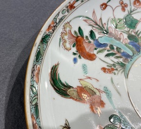 A pair of Chinese famille verte dishes, Kangxi