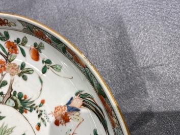 A pair of Chinese famille verte dishes, Kangxi