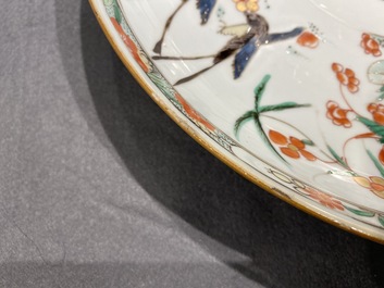 A pair of Chinese famille verte dishes, Kangxi