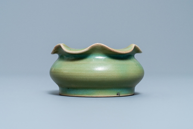 A Chinese Longquan celadon brush washer, Yuan/Ming