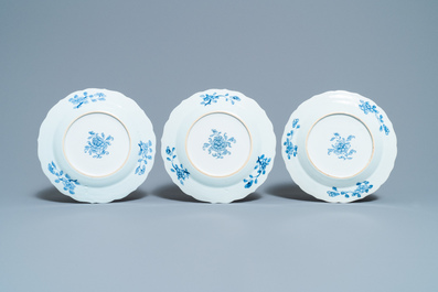 Six Chinese blue and white 'Xi Xiang Ji' plates, Qianlong