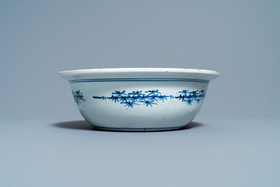 A Chinese blue and white 'tiger' basin, Jiaqing