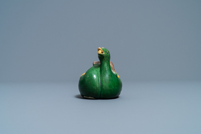 A Chinese sancai-glazed duck-shaped water dropper, Ming