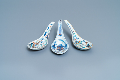 Five Chinese doucai spoons, 19/20th C.