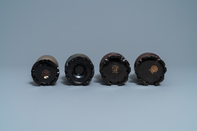 Four Chinese Shen Shao'an type Foochow lacquerware vases, Republic