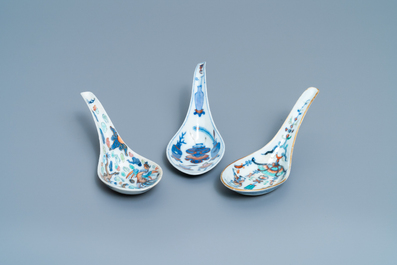 Five Chinese doucai spoons, 19/20th C.