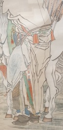 Qian Huian (1833-1911), inkt en kleur op papier: 'Fugui shoukao, naar Wen Anguo', 19e eeuw