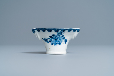 A Chinese blue and white libation cup, Qianlong