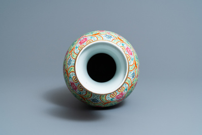 A fine Chinese famille rose vase, Republic