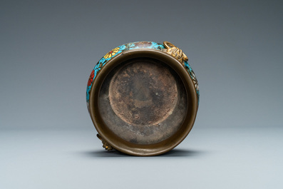 A Chinese cloisonn&eacute; censer, Ming