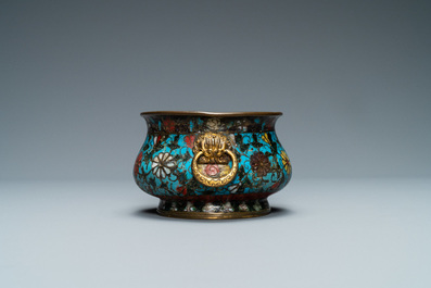 A Chinese cloisonn&eacute; censer, Ming