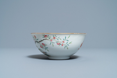A Chinese famille rose 'peach blossom' bowl, Guangxu mark and of the period