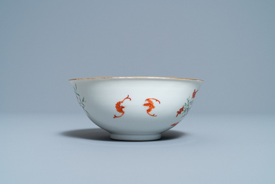 A Chinese famille rose 'peach blossom' bowl, Guangxu mark and of the period