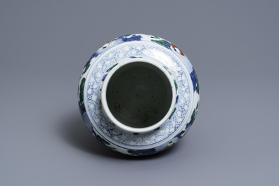 A Chinese wucai '100 boys' vase, Transitional period