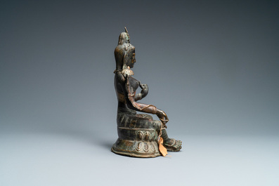 Une figure de Tara en alliage de cuivre, Sino-Tibet, 19&egrave;me