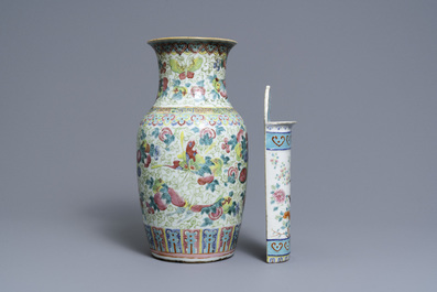 A varied collection of Chinese famille rose and blue and white wares, 19/20th C.