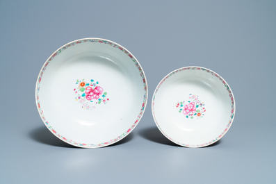 Two Chinese famille rose 'mandarin' bowls, Qianlong