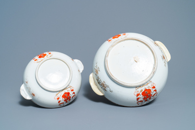 Deux terrines couvertes en porcelaine de Chine armori&eacute;e aux armes de Ross of Balnagowan pour le march&eacute; &eacute;cossais, Qianlong