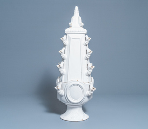 An impressive white Delftware pyramidal tulip vase, ca. 1800