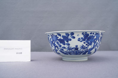 A Chinese blue and white 'go-players' bowl, Chenghua mark, Kangxi