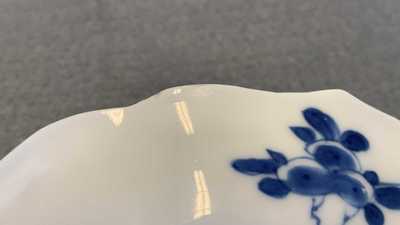 Six Chinese blue and white cups and saucers, Kangxi