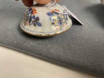 A Chinese famille verte teapot, an Imari-style teapot and an Amsterdam bont teapot, Kangxi and 19th C.