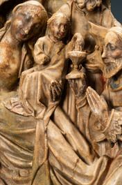 Un relief en alb&acirc;tre sculpt&eacute; repr&eacute;sentant 'L'adoration des mages', Nottingham, Angleterre, 15&egrave;me