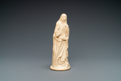 An ivory figure of an abbess, probably Dieppe, France, 19th C.