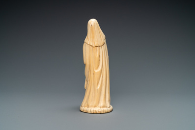 An ivory figure of an abbess, probably Dieppe, France, 19th C.