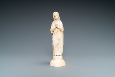 An ivory figure of a Madonna, probably Dieppe, France, 19th C.