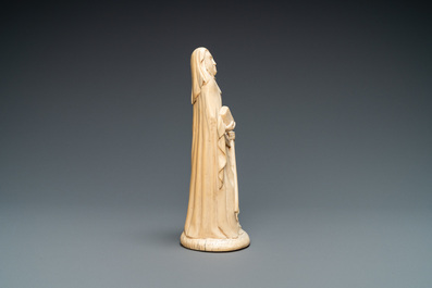 An ivory figure of an abbess, probably Dieppe, France, 19th C.