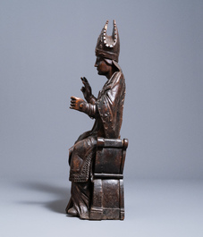 An oak figure of a bishop, Brabant or Limburg region, Southern Netherlands, ca. 1530