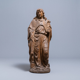 An oak figure of an angel holding the Instruments of the Passion, Germany or Mosan region, 16th C.