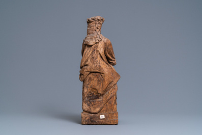 Een eikenhouten figuur van Christus op de koude steen, Vlaanderen, vroeg 16e eeuw