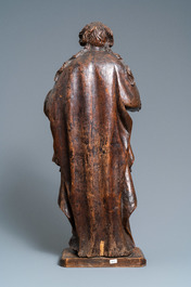 A fruitwood figure of a female saint, Rhine valley, Germany, 2nd half 16th C.