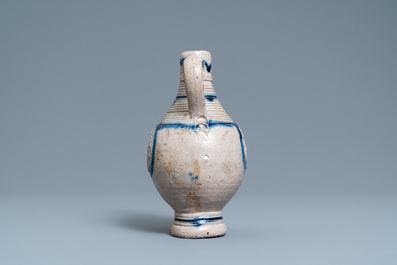 A German stoneware ewer with the Amsterdam coat of arms, Westerwald, dated 1644