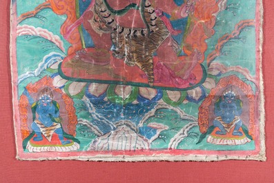 Un thangka &agrave; decor de Hayagriva, Tibet, 19&egrave;me