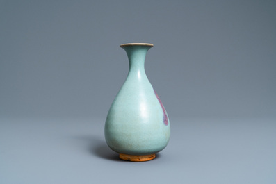 A Chinese 'yuhuchunping' junyao-glazed vase, probably Yuan or Song