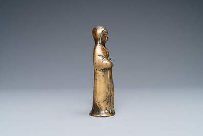 Een bronzen lusterornament in de vorm van een Madonna, Vlaanderen, 16e eeuw