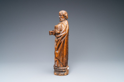 An oak figure of Peter the Apostle, Rhine Valley, Germany, 15th C.