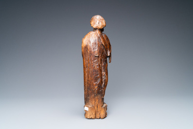 An oak figure of Peter the Apostle, Rhine Valley, Germany, 15th C.